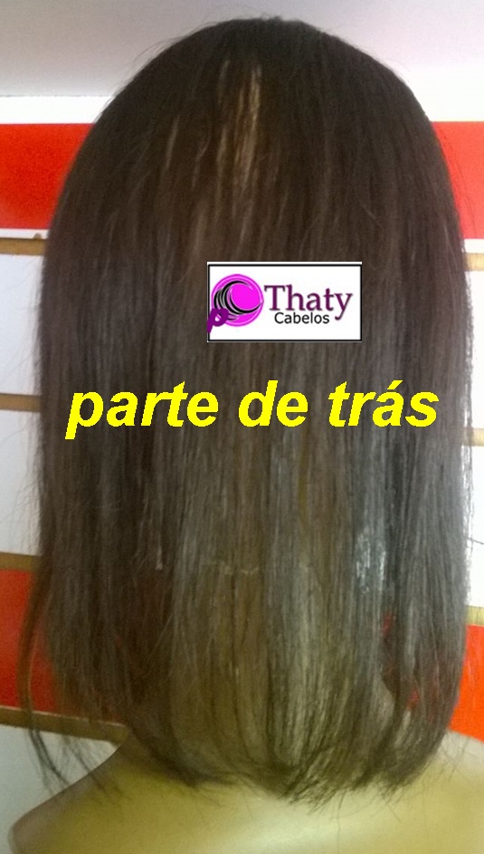 Prótese chanel castanho cabelo humano-9906