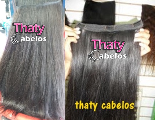 Prótese capilar 50 cm com imitação lateral(lado direito) + Aplique tic tac 50 cm 2 peças-9730
