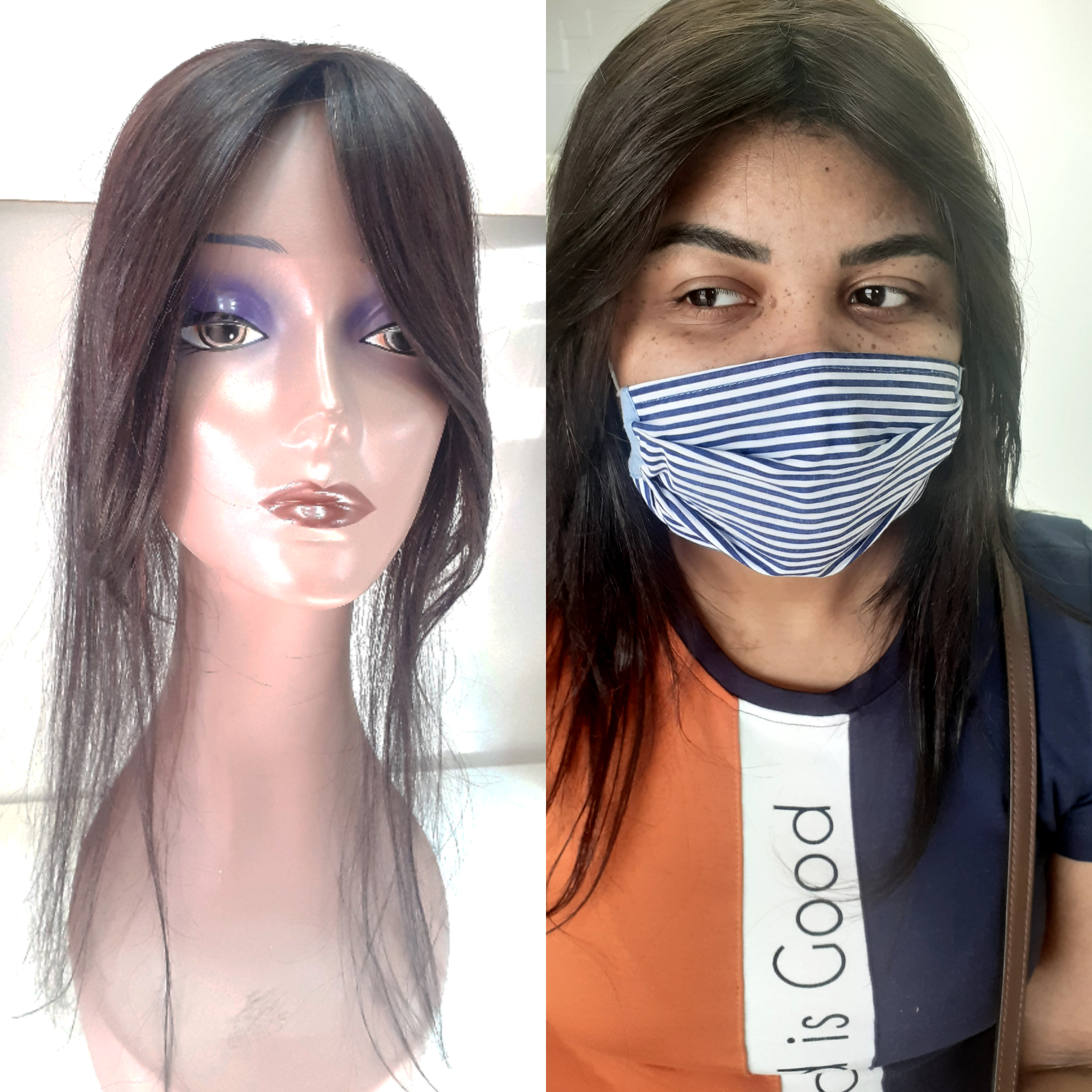 Franjão com disfarce atras 50 cm cabelo natural ( sem imitação)-10926