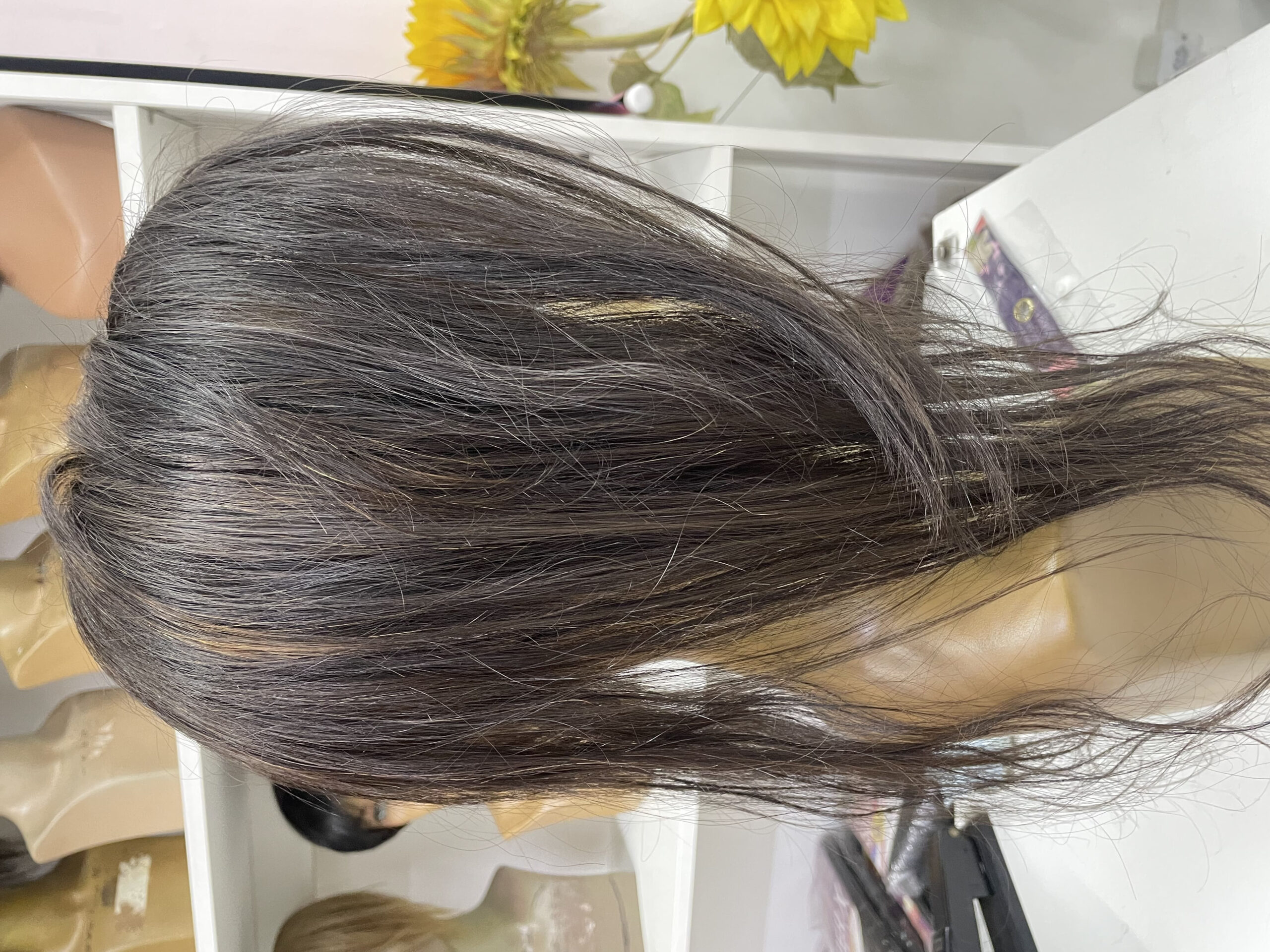Franjão com imitação de couro cabeludo e disfarce atrás 50 cm castanho -11260